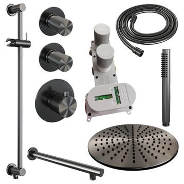 Brauer Gunmetal Carving Thermostatische Regendoucheset, Ophalen of Verzenden, Nieuw