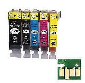 Set Canon PGI-520 & CLI-521 serie MET CHIP compatible, Verzenden, Nieuw, Canon