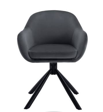 2 Ergonomische en Gestoffeerde Eetkamerstoelen Grijs Velvet, Huis en Inrichting, Stoelen, Twee, Verzenden, Nieuw, Stof