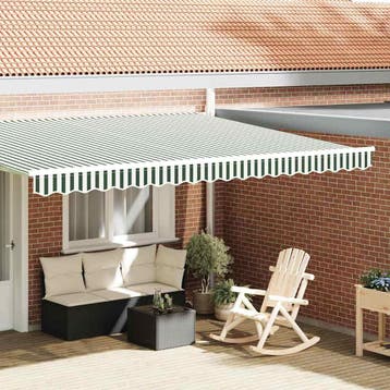 vidaXL Vervangende markies volant Groen en Wit 430 x 20 cm, Tuin en Terras, Zonneschermen, Verzenden, Nieuw