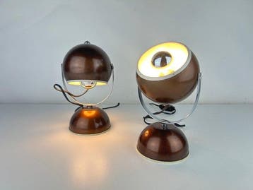 Tafellamp (2) - Een paar Eyeball Space Age-lampen uit de
