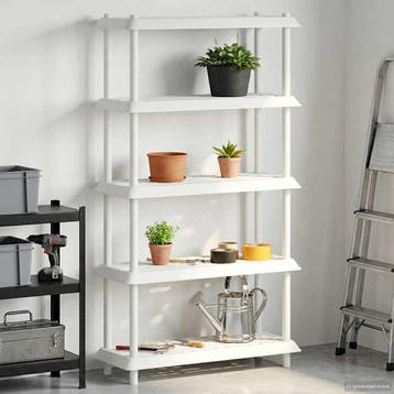 vidaXL Plankenunit 5-laags 100 x 40 x 177 cm PP Wit, Huis en Inrichting, Overige materialen, Minder dan 50 cm, Verzenden, Nieuw
