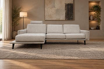 NIEUW Leolux Bellice Hoekbank Ecru + GARANTIE | NP €9.500, 250 tot 300 cm, Design Bank Bankstel Zetel Hoekbank Leolux, Hoekbank