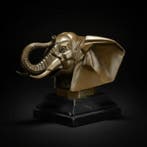 Beeld, Naar François Bazin, Olifant - 16 cm - Brons