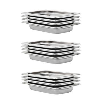 vidaXL Gastronormbakken 12 st GN 1/4 40 mm roestvrij staal, Verzenden, Nieuw