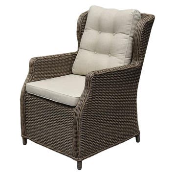 Ibiza dining tuinstoel bruin wicker | naturel mixed weave, Ophalen of Verzenden, Nieuw, Wicker
