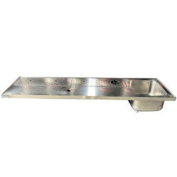 Occasion - RVS Spoeltapblad 2000 x 500 mm bak links, Ophalen of Verzenden