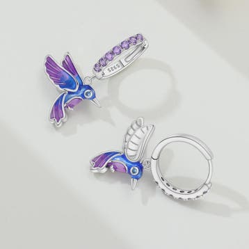 Exquise 925 Sterling Zilveren Oorbellen: Kolibrie & Papegaai, Dieren en Toebehoren