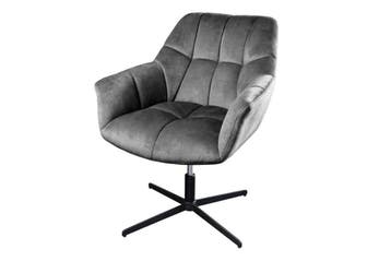 Draaifauteuil PAPILLON grijs fluweel zwart metaal in hoogte, Ophalen of Verzenden, Nieuw