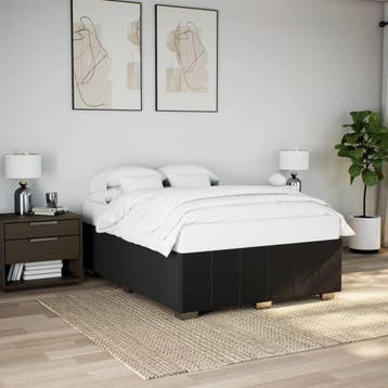 vidaXL Bedframe zonder matras stof zwart 160x200 cm, Verzenden, Zwart, 200 cm, Stof
