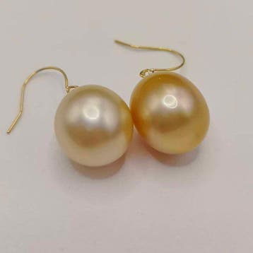 Oorbellen - 18 karaat Geel goud Parel - 11×13 mm, Nieuw