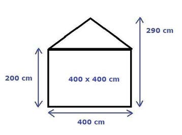 Classic Plus Feest-tent PVC 4x4x2 mtr in Wit (4x4 meter), Verzenden, Nieuw
