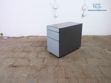 Palmberg ladeblok zilvergrijs 3 lades archieflade, Overige materialen, Minder dan 50 cm, Gebruikt, Verzenden