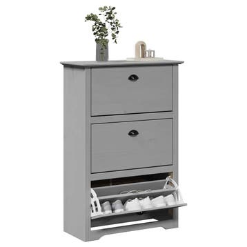 vidaXL Schoenenrek BODO 80x35x118 cm grijs, Verzenden, Nieuw