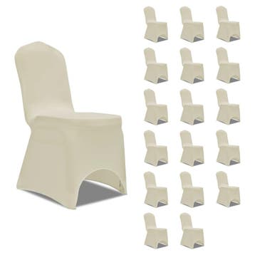vidaXL Stoelhoezen  stretch 18 st crème, Verzenden, Nieuw