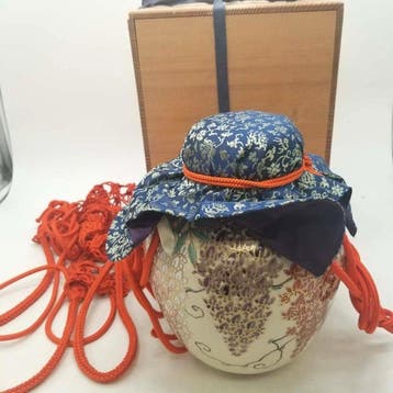 Kyoto ware  - Pot - Theepot met oranje koord - Porselein -