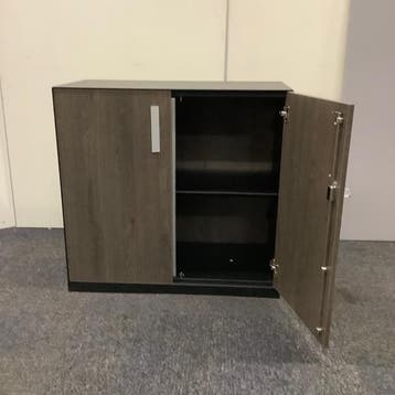 Zwart metalen draaideurkast met sleutel (hxbxd) 86x93x45 cm,, Huis en Inrichting, Ophalen of Verzenden, Gebruikt