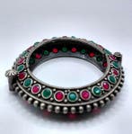 tribale armband - Zilver, Glas - India - Vintage, Antiek en Kunst