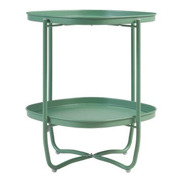 Tuintafel Sandefjord bijzettafel metaal 57,5x46x46cm groen [, Verzenden, Nieuw