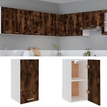 vidaXL Bovenkast Lyon 29,5x31x60 cm bewerkt hout gerookt, Huis en Inrichting, Verzenden, Nieuw, Bruin