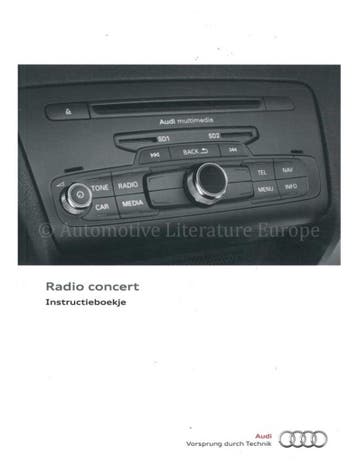 2012 AUDI RADIO CONCERT INSTRUCTIEBOEKJE NEDERLANDS