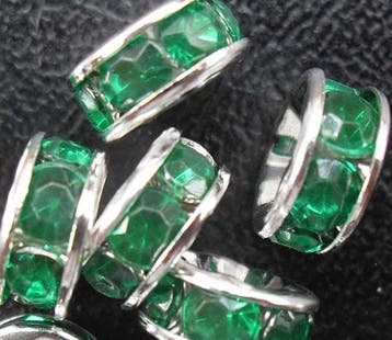 50 x Verzilverde kristal rondellen 8 mm – groen, Hobby en Vrije tijd, Kralen en Sieraden maken, Ophalen of Verzenden, Nieuw, Tussenstuk of Tussenkraal