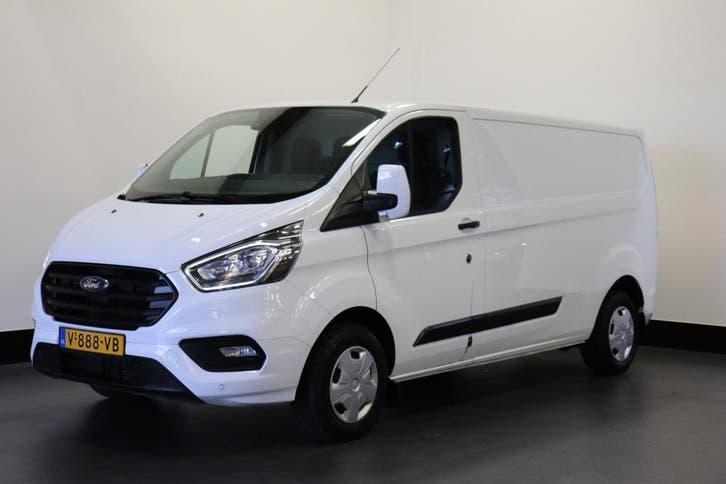 Ford Transit Custom 2.0 TDCI L2 EURO 6, Auto's, Bestelauto's, Dealer onderhouden, Lease, Zwart, Handgeschakeld, Wit, Financial lease