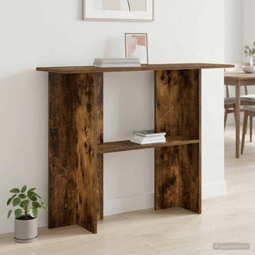 vidaXL Wandtafel Gerookt eiken 100 x 30 x 75 cm Bewerkt hout, Huis en Inrichting, Tafels | Salontafels, Minder dan 50 cm, Verzenden
