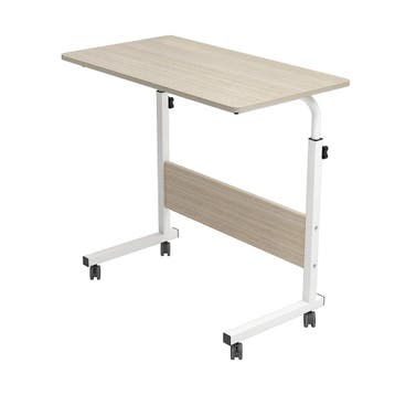Laptoptafel op Wieltjes - Wit - 80 cm x 40 cm - In Hoogte, Verzenden, Nieuw