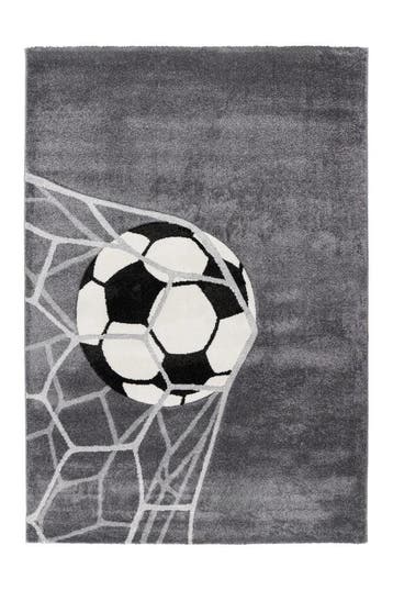 Kindervloerkleed | Happy | Voetbal | Zilver | 120x170 cm, Verzenden, Nieuw