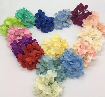 Hortensia Hydrangea 7 Wit Peach Zijden Bloemkop los 15×10 cm, Ophalen of Verzenden, Nieuw
