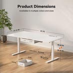 Zit sta bureau - Elektrisch - Verstelbaar - 160x80 cm - Wit, Verzenden, Zo goed als nieuw
