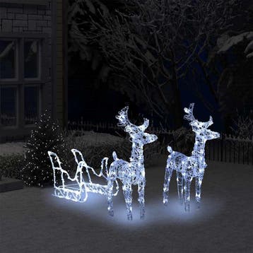 vidaXL Kerstversiering rendieren en slee 160 LEDs 130 cm, Diversen, Verzenden, Nieuw