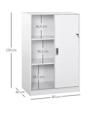 Afsluitbare Kantoorkast met Schuifdeuren – 3 Planken 120, Verzenden, Nieuw in verpakking