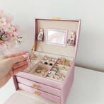 Beautylushh juwelen opbergdoos / sieradendoos roze 17.5 x, Ophalen of Verzenden, Nieuw