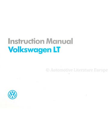 1991 VOLKSWAGEN LT INSTRUCTIEBOEKJE ENGELS