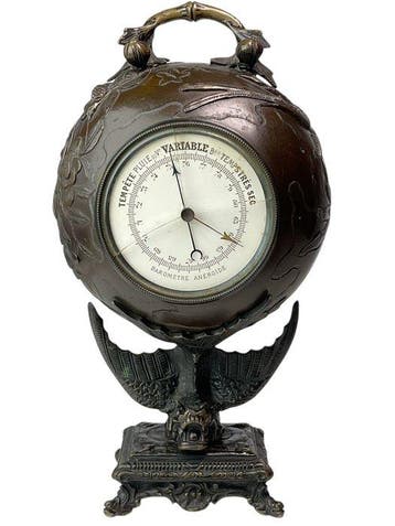 Aneroid barometer - Koper, Glas - Frankijk, Art Nouveau, Antiek en Kunst