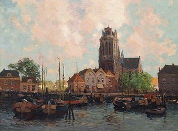 Gerardus Johannes Delfgaauw (1882-1947) - Havengezicht, Antiek en Kunst