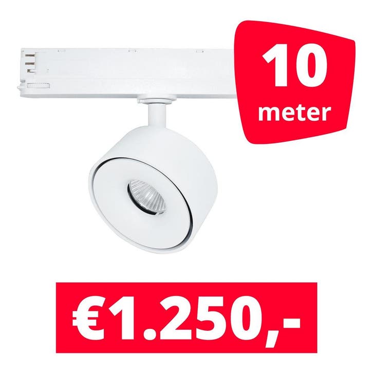 LED Railverlichting Ultimo Wit 10 spots + 10M rails, Zakelijke goederen, Kantoor en Winkelinrichting | Winkel en Inventaris