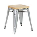 Bistro Kruk | Staal met Houten Zitting | 45(h)x40x40cm, Verzenden, Nieuw in verpakking