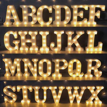 Decoratieve LED Letter & Cijfer Lampen - Creëer Sfeer met Wa, Verzenden, Nieuw