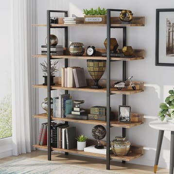 Industriële Boekenkast 5 Lagen - Stevig Staal & Hout Design, Huis en Inrichting, Verzenden, Nieuw