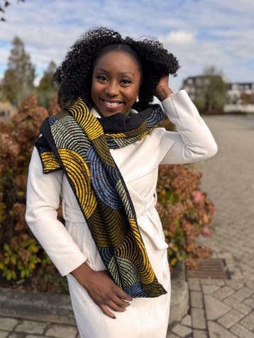Warme Afrikaanse print sjaal Unisex - Smal model - Groene Ci, Kleding | Dames, Mutsen, Sjaals en Handschoenen, Ophalen of Verzenden