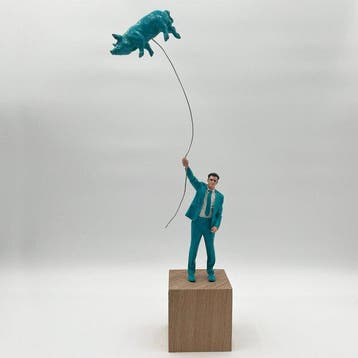 Coco de Paris - Blue man with blue pig, Antiek en Kunst