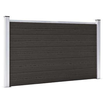 vidaXL Schuttingpaneel 180x105 cm HKC zwart, Verzenden, Nieuw, Kunststof, 1 tot 2 meter