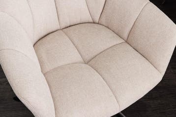 Bureaustoel PAPILLON champagnebeige decoratief gewatteerd, Huis en Inrichting, Stoelen, Ophalen of Verzenden, Nieuw