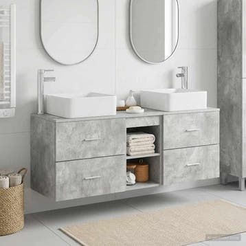 vidaXL Badkamerkastenset 3 st Betongrijs 49,5 x 41 x 63 cm, Verzenden, Nieuw