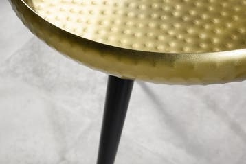 Handgemaakte bijzettafel ORIENT 50cm messing goud rond, Ophalen of Verzenden, Nieuw