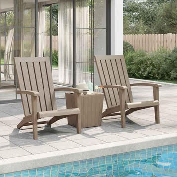 vidaXL Tuinstoelen Adirondack 2 st polypropeen lichtbruin, Verzenden, Nieuw