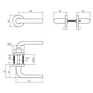 Intersteel deurbeslag set loopslot en deurkruk Eucla op, Verzenden, Nieuw
